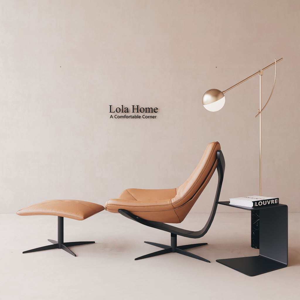 Dolphin Lounge Chair & Ottoman – Premium Modern Leather Relaxing Set