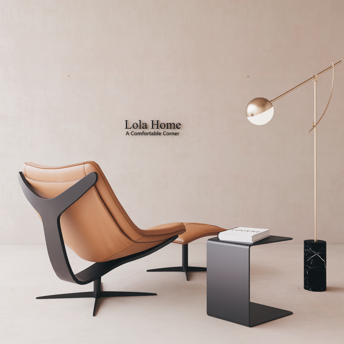 Dolphin Lounge Chair & Ottoman – Premium Modern Leather Relaxing Set