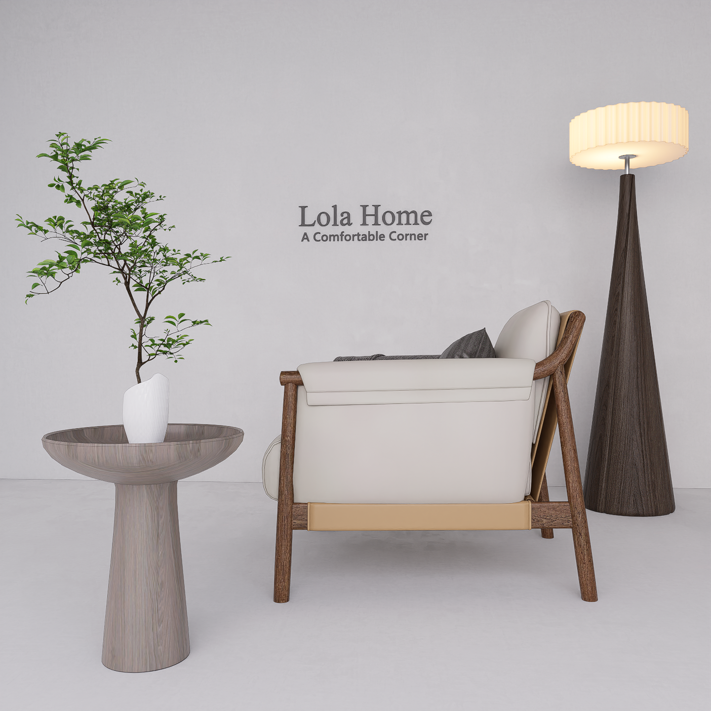 Vintage Wood Frame Armchair – Custom Made