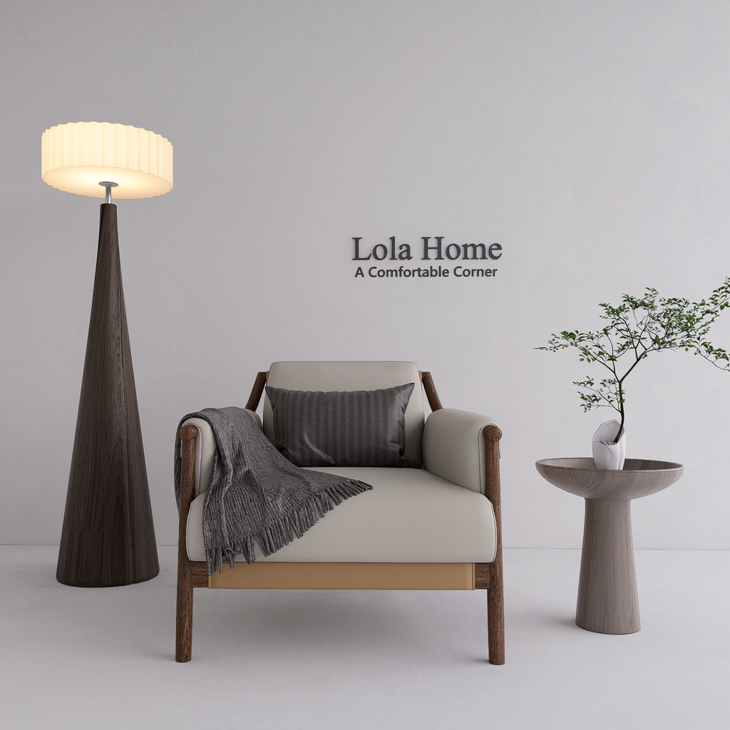 Vintage Wood Frame Armchair – Custom Made