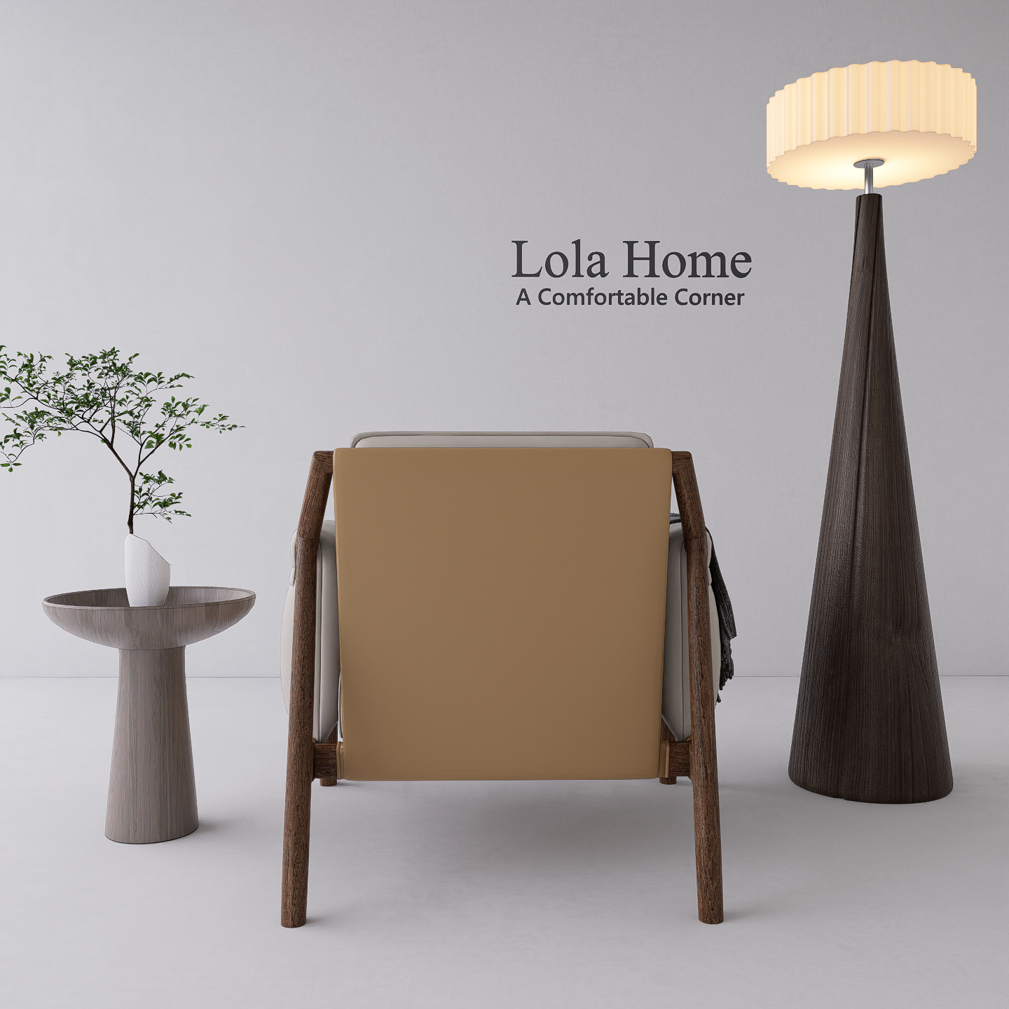 Vintage Wood Frame Armchair – Custom Made