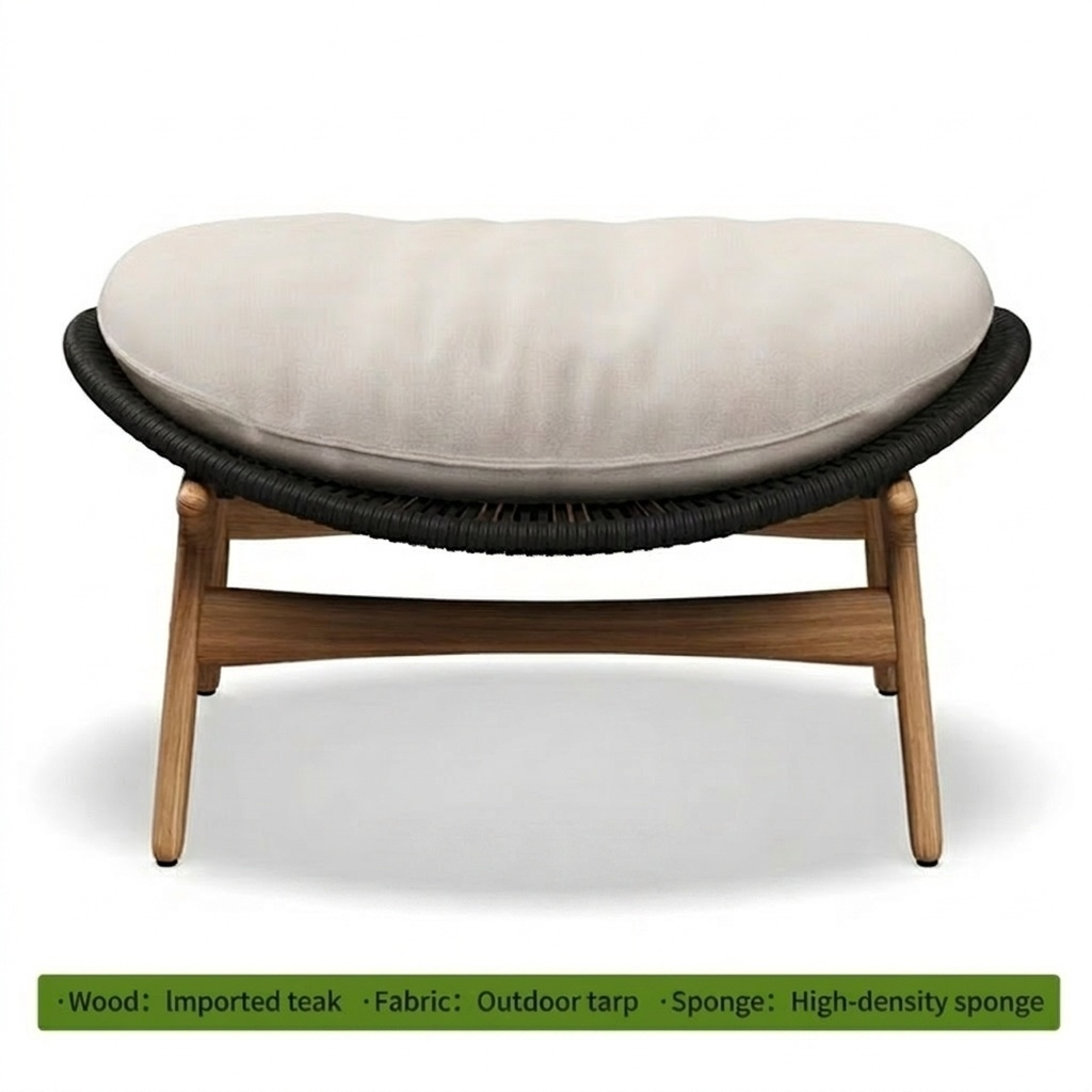 Outdoor rounded solid wood sofa