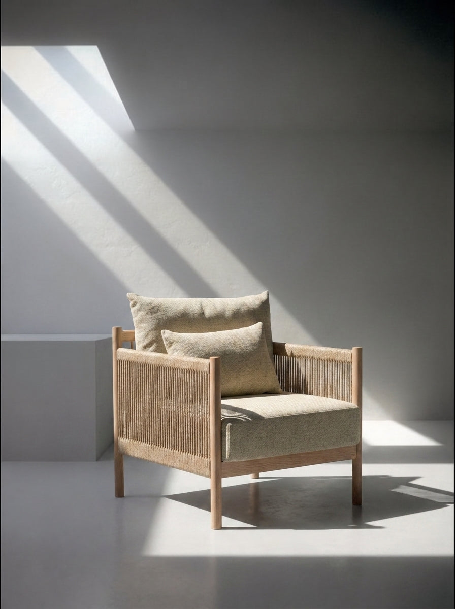 Teak rattan chair